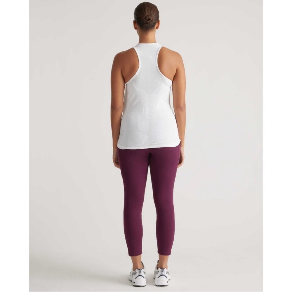 NWT Quince Seamless Ruched Tank Top White Stretch Active Racerback Sz XS - Picture 3 of 7